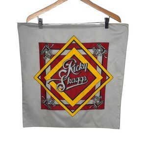 Vintage Ricky Skaggs Square Grey Yellow Collectible Bandana BLEMISH